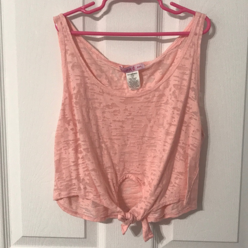 Pink Sleeveless Cropped Muscle Tee XXS